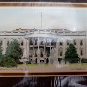 Handmade Watercolor Painting of The Whitehouse